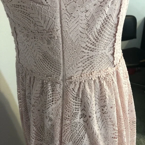 NSR pink lace overlay spaghetti strap dress size L - Picture 4 of 7